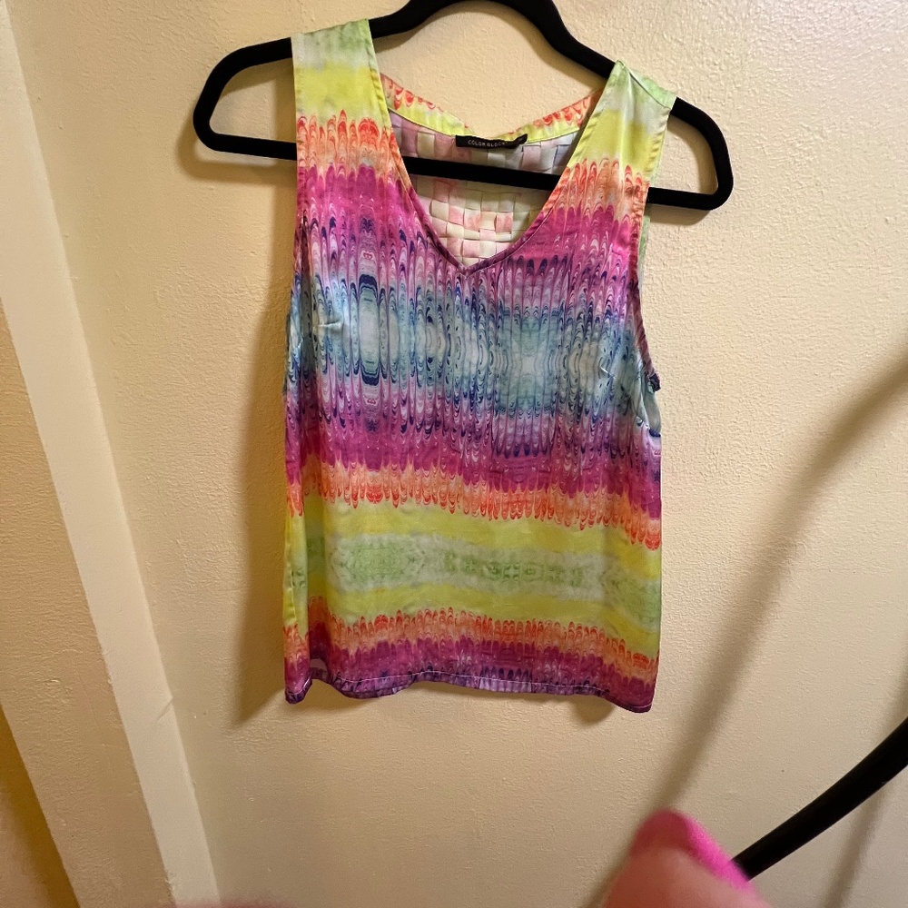 Color Block Tie Dye silky Tank